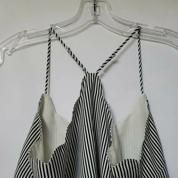 J.Crew Size 0 Spaghetti Strap Sleeveless Racerback Black/White Striped Tank Top - Picture 5 of 6
